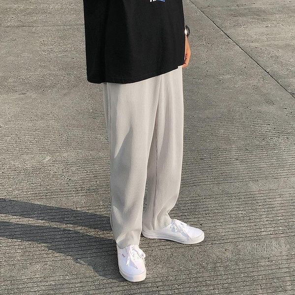 men's pants streetwear mens pleated straight men's casual elastic waist 2022 spring summer loose korean male trousers, Black
men's pants streetwear mens pleated straight men's casual elastic waist 2022 spring summer loose korean male trousers, Black