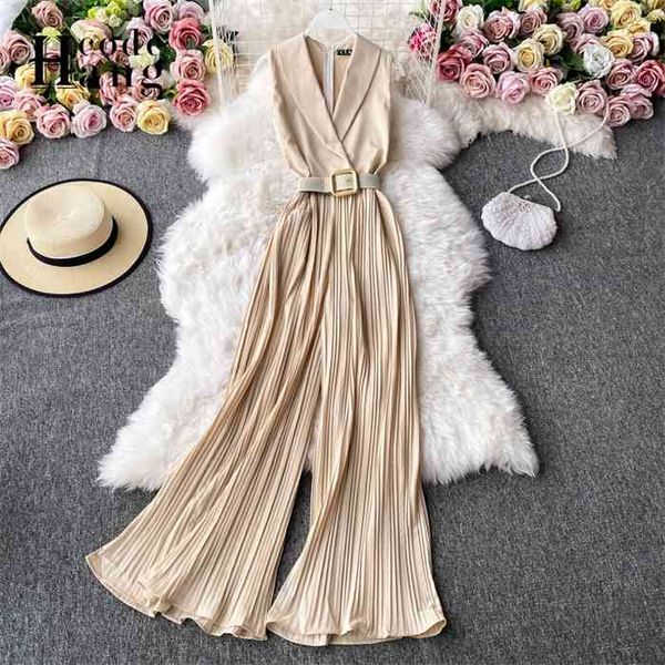 hangcode good qualityelegant ladies office jumpsuits summer sleeveless notched long pleated wide leg overalls with belt, Black;white
hangcode good qualityelegant ladies office jumpsuits summer sleeveless notched long pleated wide leg overalls with belt, Black;white