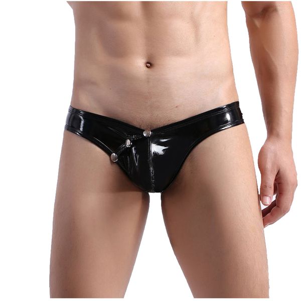 solid faux leather underwear men men's lingerie elastic underpants cueca panties mini briefs male, Black;white
solid faux leather underwear men men's lingerie elastic underpants cueca panties mini briefs male, Black;white