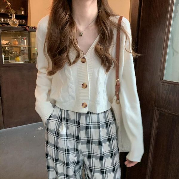 women's knits & tees temperament v-neck knitted cardigan women spring 2021 elegant office ladies loose casual short sweater coat long s, White
women's knits & tees temperament v-neck knitted cardigan women spring 2021 elegant office ladies loose casual short sweater coat long s, White