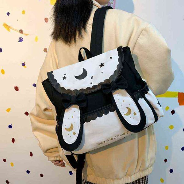 cute rabbit big ears cute version backpack shopping trip girls japanese student backpack y1105 
cute rabbit big ears cute version backpack shopping trip girls japanese student backpack y1105