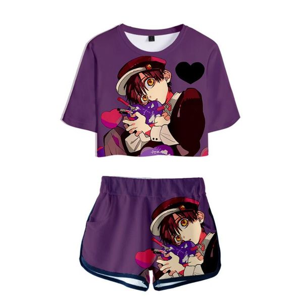 women's tracksuits fashion toilet bound hanako kun t-shirts shorts pants dew navel sport girls short sleeve suits summer two pieces set, Gray
women's tracksuits fashion toilet bound hanako kun t-shirts shorts pants dew navel sport girls short sleeve suits summer two pieces set, Gray