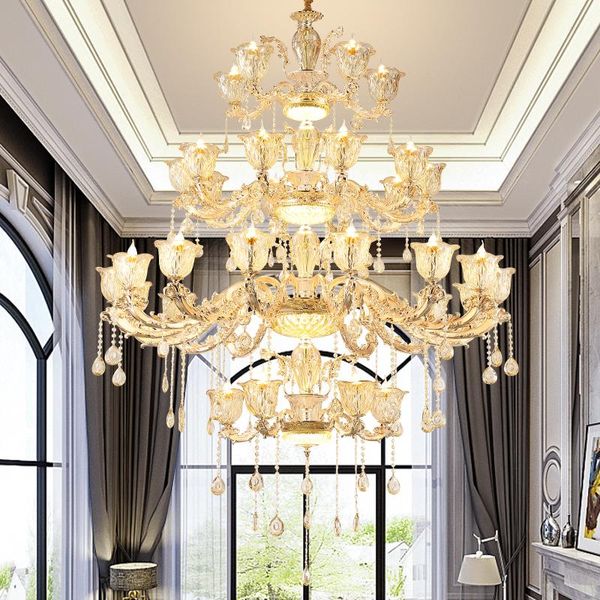 european luxury led chandelier lights zinc alloy duplex apartment hall big hanging lamp crystal glass villa living room fixtures chandeliers
european luxury led chandelier lights zinc alloy duplex apartment hall big hanging lamp crystal glass villa living room fixtures chandeliers