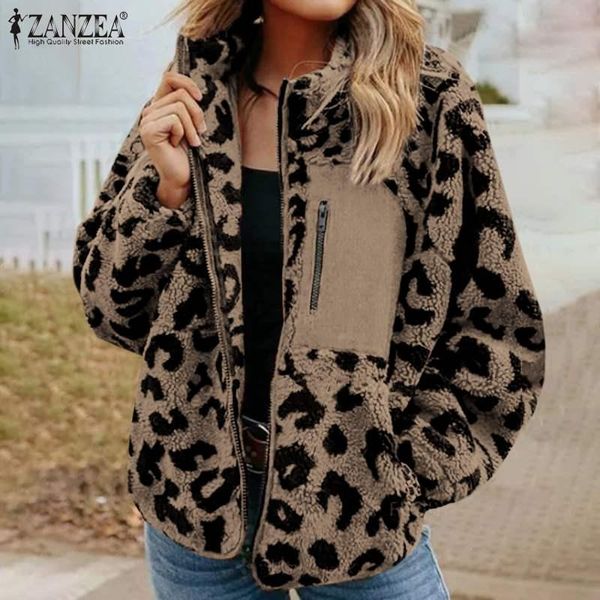 women's jackets leapard printed vintage stand collar coat women elegant long sleeve autumn winter fleece fluffy outwear overcoats, Black;brown
women's jackets leapard printed vintage stand collar coat women elegant long sleeve autumn winter fleece fluffy outwear overcoats, Black;brown