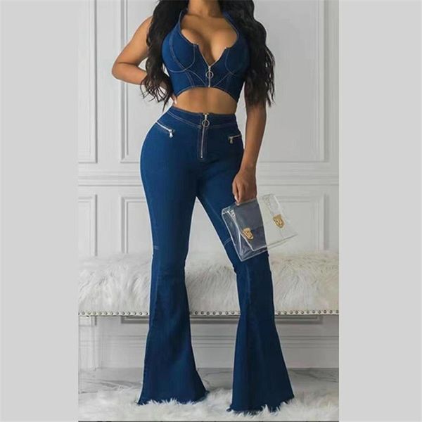 Women's Two Piece Pants Sexy Denim Set Women Tracksuit Summer Autumn Clothing Sleeveless Crop Top Long Suits Jeans Sets Outfits, White
Women's Two Piece Pants Sexy Denim Set Women Tracksuit Summer Autumn Clothing Sleeveless Crop Top Long Suits Jeans Sets Outfits, White