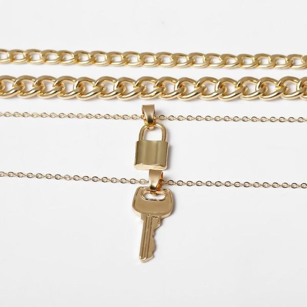 chains layered punk cuban link chain necklace for women thick choker padlock key pendants separate set lock gift, Silver
chains layered punk cuban link chain necklace for women thick choker padlock key pendants separate set lock gift, Silver