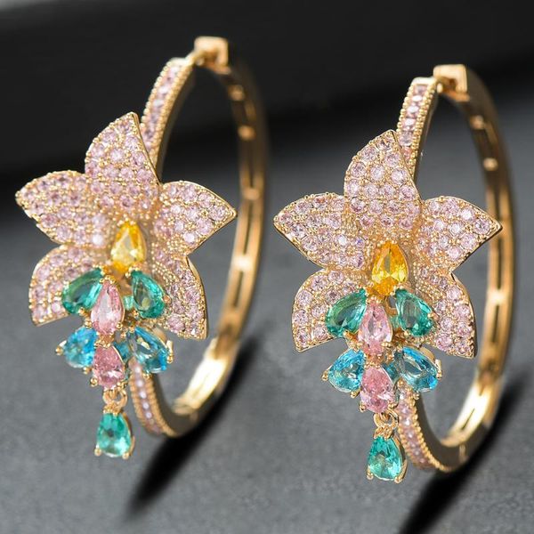 missvikki 2021 femme luxury flower hoop earrings for noble women bride wedding prom party show jewelry romantic gift ladies & huggie, Golden;silver
missvikki 2021 femme luxury flower hoop earrings for noble women bride wedding prom party show jewelry romantic gift ladies & huggie, Golden;silver