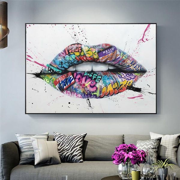 paintings show teeth lips street graffiti art canvas painting on the wall posters and prints picture for living room home decor
paintings show teeth lips street graffiti art canvas painting on the wall posters and prints picture for living room home decor