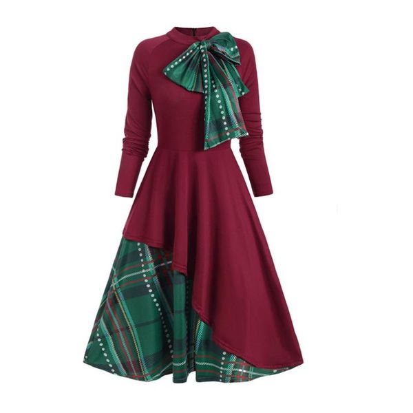 casual dresses women plaid bowknot o-neck long-sleeved dress winter 2021 fashion stitching big swing plus size vestido, Black;gray
casual dresses women plaid bowknot o-neck long-sleeved dress winter 2021 fashion stitching big swing plus size vestido, Black;gray
