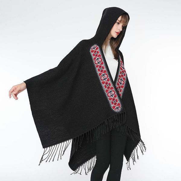 scarves oversize winter women knitted poncho tassel thick loose all-match cloak shawl embroidery hooded cardigan, Blue;gray
scarves oversize winter women knitted poncho tassel thick loose all-match cloak shawl embroidery hooded cardigan, Blue;gray
