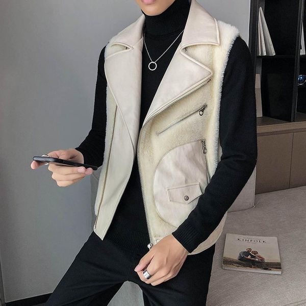 men's vests autumn winter mink cashmere vest men casual slim warm sleeveless jacket coat youth clothes mens zipper pockets m-3xl, Black;white
men's vests autumn winter mink cashmere vest men casual slim warm sleeveless jacket coat youth clothes mens zipper pockets m-3xl, Black;white