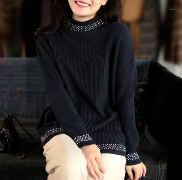 autumn winter sweaters women casual solid color embroidery loose female fashion knit women's, White;black
autumn winter sweaters women casual solid color embroidery loose female fashion knit women's, White;black