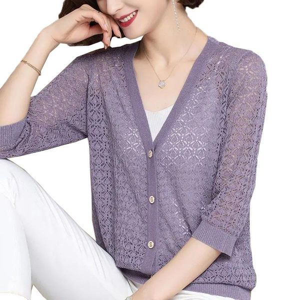 women's jackets thin coat summer sun protection shirt short hollow 3/4 sleeve knit sweater ice silk knitted cardigan jacket female, Black;brown
women's jackets thin coat summer sun protection shirt short hollow 3/4 sleeve knit sweater ice silk knitted cardigan jacket female, Black;brown