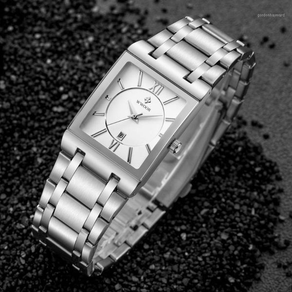 wristwatches wwoor 2021 men watch fashion square quartz stainless steel waterproof calendar wristwatch relogio masculino, Slivery;brown
wristwatches wwoor 2021 men watch fashion square quartz stainless steel waterproof calendar wristwatch relogio masculino, Slivery;brown
