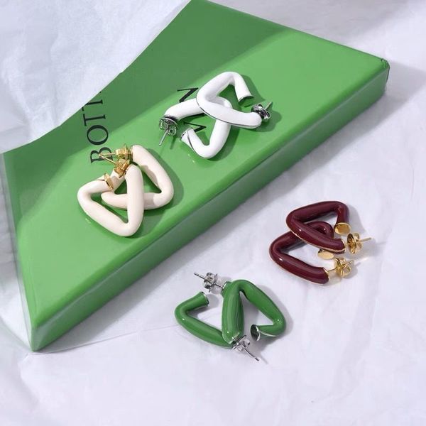 luxury b and v new colored enamel drop glaze triangle earrings european and american temperament joker cool wind green ear ring earrings., Golden;silver
luxury b and v new colored enamel drop glaze triangle earrings european and american temperament joker cool wind green ear ring earrings., Golden;silver