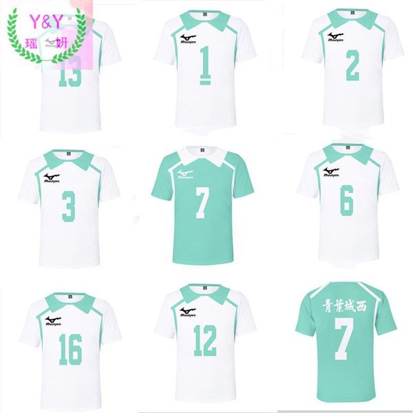 men's t-shirts costume t-shirt aoba johsai volleyball club kunimi akira iwaizumi sportswear haikyuu oikawa tooru cosplay special use, White;black
men's t-shirts costume t-shirt aoba johsai volleyball club kunimi akira iwaizumi sportswear haikyuu oikawa tooru cosplay special use, White;black