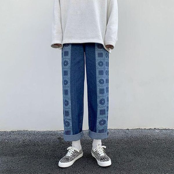 jeans men's autumn and winter straight tube china hong kong fashion waist wide leg pants, Blue
jeans men's autumn and winter straight tube china hong kong fashion waist wide leg pants, Blue
