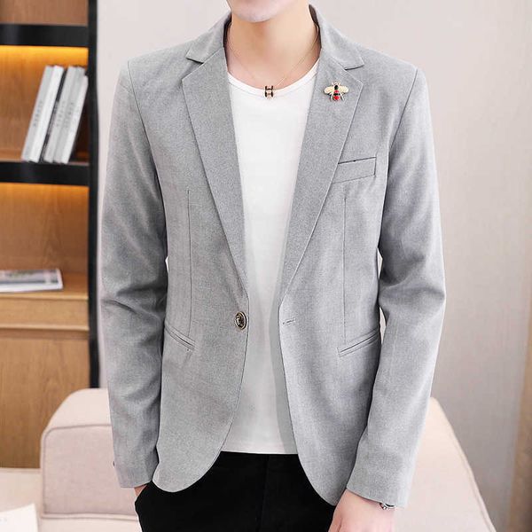 spring autumn men blazers business casual suit jacket korean slim solid colors streetwear social coats costume homme 210527, White;black
spring autumn men blazers business casual suit jacket korean slim solid colors streetwear social coats costume homme 210527, White;black