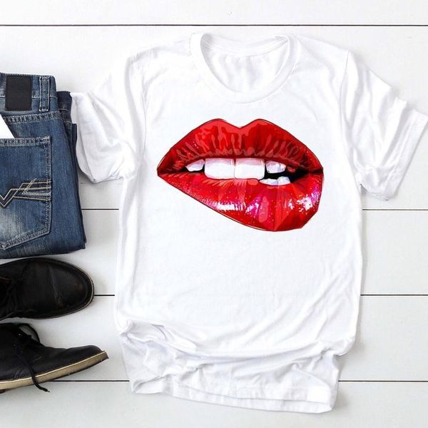 women's t-shirt women make up lip printing short sleeve fashion cartoon summer lady print tee graphic t female tshirts clothes, White
women's t-shirt women make up lip printing short sleeve fashion cartoon summer lady print tee graphic t female tshirts clothes, White