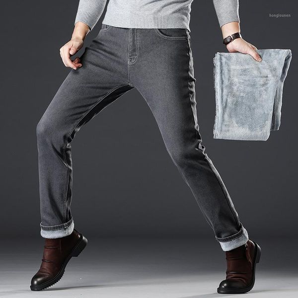men's jeans 2021 autumn winter brand fitted straight grey denim classic style fleece thick warm youth fashion slim, Blue
men's jeans 2021 autumn winter brand fitted straight grey denim classic style fleece thick warm youth fashion slim, Blue