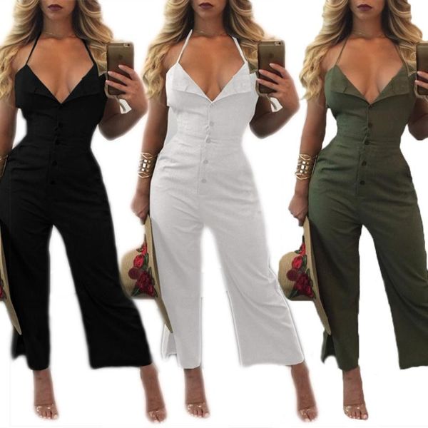 women's jumpsuits & rompers women 2021 autumn deep v harness backless flares multicolor leisure amry green white black, Black;white
women's jumpsuits & rompers women 2021 autumn deep v harness backless flares multicolor leisure amry green white black, Black;white