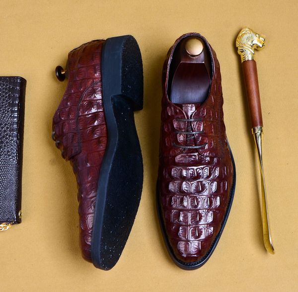 crocodile pattern genuine leather men oxford shoes pointed toe men dress shoes big size lace up formal shoes us 11.5, Black
crocodile pattern genuine leather men oxford shoes pointed toe men dress shoes big size lace up formal shoes us 11.5, Black