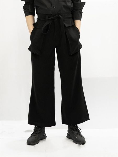 men's pants spring and autumn casual wide leg cupskirt pure color youth fashion micro flared ties straight, Black
men's pants spring and autumn casual wide leg cupskirt pure color youth fashion micro flared ties straight, Black