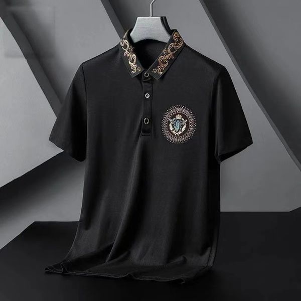 men's short sved embroidered polo european and american luxury fashion bee shirt, diamond printing, White;black
men's short sved embroidered polo european and american luxury fashion bee shirt, diamond printing, White;black