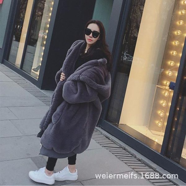women's wool & blends 2021 autumn winter fur coat same thickened warm hooded imitation long, Black
women's wool & blends 2021 autumn winter fur coat same thickened warm hooded imitation long, Black