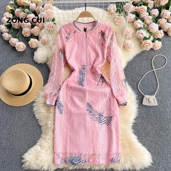 casual dresses women's pink lace knee length dress o-neck long sleeve zipper print slim midi runway 2021 vestidos plus size, Black;gray
casual dresses women's pink lace knee length dress o-neck long sleeve zipper print slim midi runway 2021 vestidos plus size, Black;gray