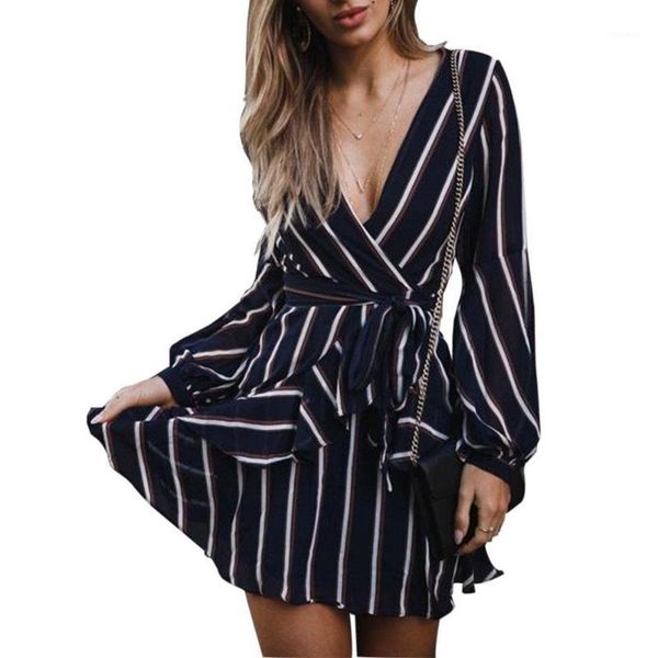 women summer spring dress vertical stripes printing v collar back zipper long sleeve female clothes casual dresses, Black;gray
women summer spring dress vertical stripes printing v collar back zipper long sleeve female clothes casual dresses, Black;gray