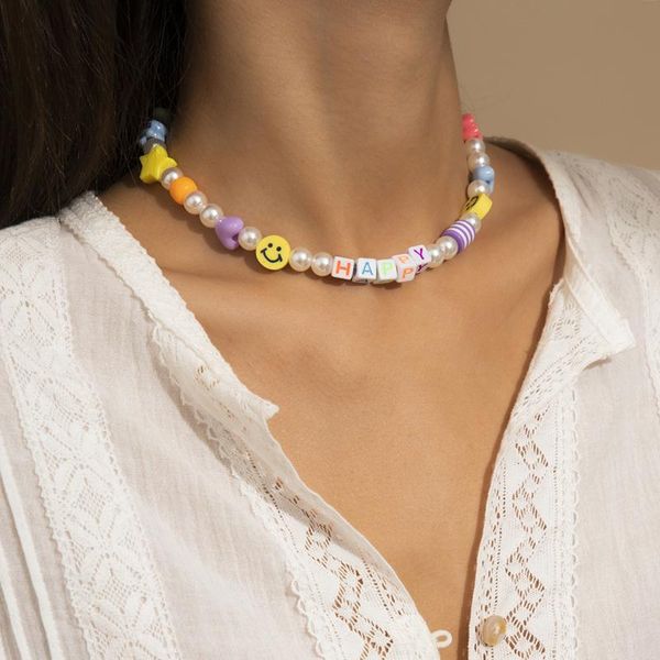 chokers arrivals cute bohemia colorful beads pearls handmade letters happy girls baby choker necklace for women boho necklaces, Golden;silver
chokers arrivals cute bohemia colorful beads pearls handmade letters happy girls baby choker necklace for women boho necklaces, Golden;silver