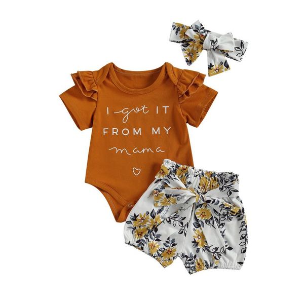 summer cute baby girls clothes sets 3pcs letter ruffles sleeve romper floral belt shorts headband clothing, White
summer cute baby girls clothes sets 3pcs letter ruffles sleeve romper floral belt shorts headband clothing, White