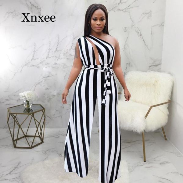 women's jumpsuits & rompers striped wide leg for women 2021 summer backless belt plus size elegant one shoulder loose party jumpsuit, Black;white
women's jumpsuits & rompers striped wide leg for women 2021 summer backless belt plus size elegant one shoulder loose party jumpsuit, Black;white