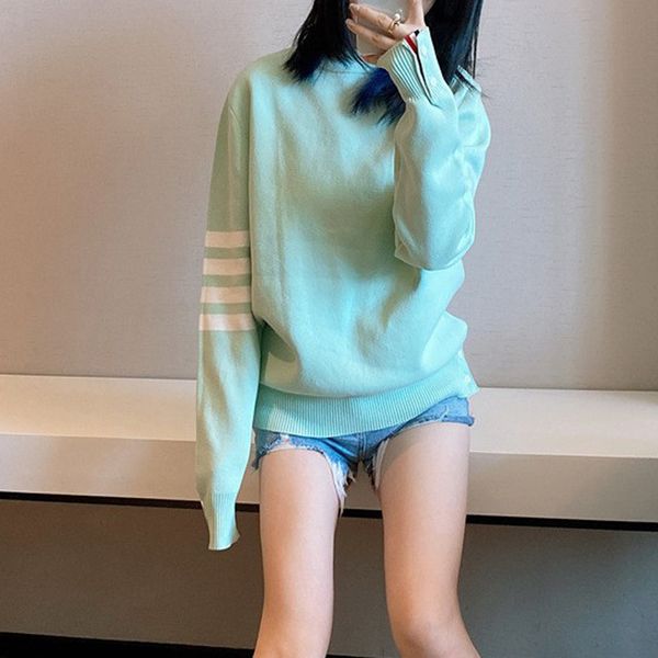 age reducing college four bar simple women's new lazy style pullover wide pine sweater in early autumn 2021, White
age reducing college four bar simple women's new lazy style pullover wide pine sweater in early autumn 2021, White