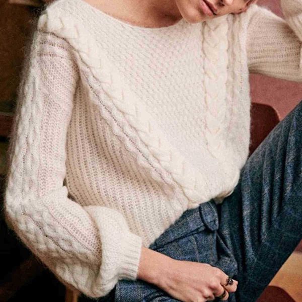 women's sweaters sweater mohair knitted pullover women autumn winter long sleeve round neck vintage sweater chic casual jumper pull fem, White;black
women's sweaters sweater mohair knitted pullover women autumn winter long sleeve round neck vintage sweater chic casual jumper pull fem, White;black