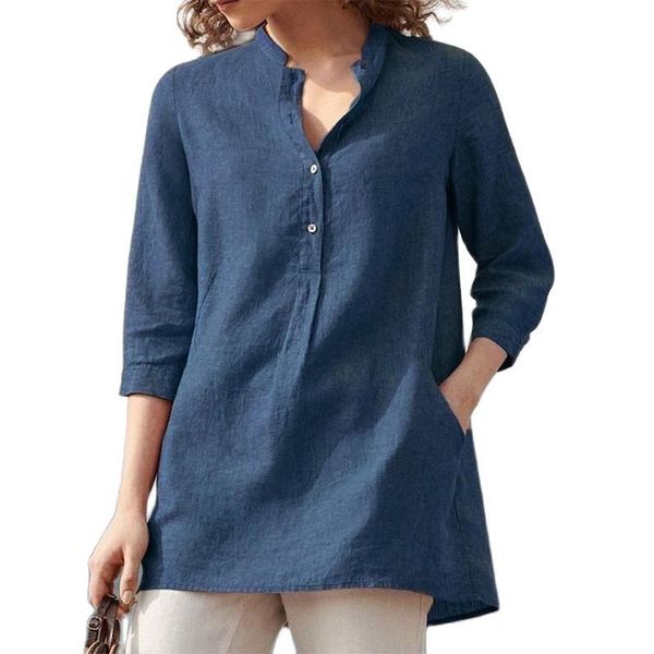 women's blouses & shirts 2021 fashion button summer blouse casual 3/4 sleeve blusas female v neck, White
women's blouses & shirts 2021 fashion button summer blouse casual 3/4 sleeve blusas female v neck, White