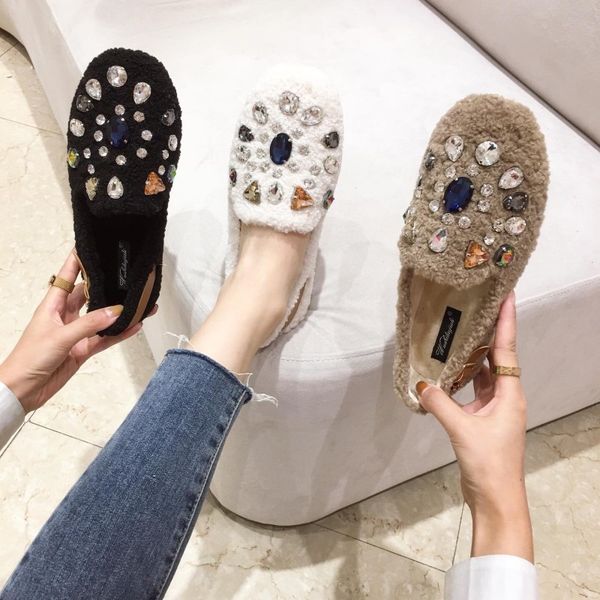 dress shoes lambswool moccasins femme multicolor crystal fur flats woman warm winter cotton women buckle band plush furry loafers gst3, Black
dress shoes lambswool moccasins femme multicolor crystal fur flats woman warm winter cotton women buckle band plush furry loafers gst3, Black