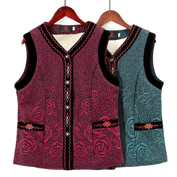 women's vests middle-aged and elderly winter vest mother wear plus velvet waistcoat grandma thickened tang suit, Black;white
women's vests middle-aged and elderly winter vest mother wear plus velvet waistcoat grandma thickened tang suit, Black;white