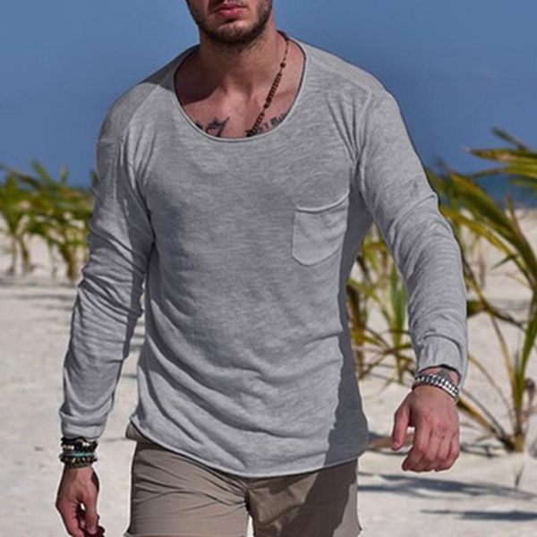 men's t-shirts men bust pocket design solid color t shirt long sleeve autumn male stylish streetwear tee fashion tshirt clothing, White;black
men's t-shirts men bust pocket design solid color t shirt long sleeve autumn male stylish streetwear tee fashion tshirt clothing, White;black