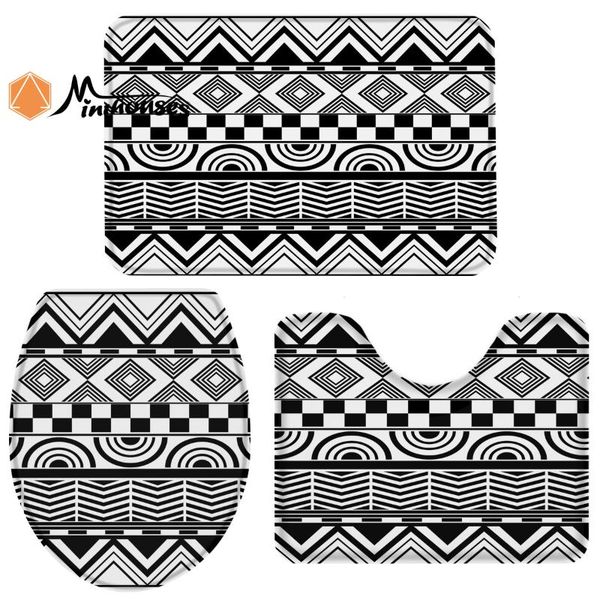 bath accessory set 3 pieces bathroom ethnic patterns of black and white color abstract geometry durable toilet cover mat pedestal rug
bath accessory set 3 pieces bathroom ethnic patterns of black and white color abstract geometry durable toilet cover mat pedestal rug