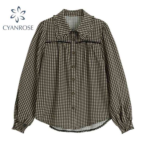 vintage plaid blouses and shirts for ladies stylish spring cardigan elegant baggy blusas long sleeve korean lapel ins 210430, White
vintage plaid blouses and shirts for ladies stylish spring cardigan elegant baggy blusas long sleeve korean lapel ins 210430, White