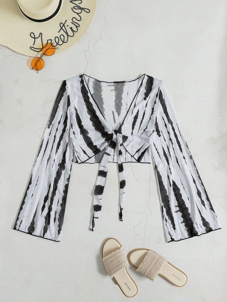 tie dye kimono j9nd#, White;black
