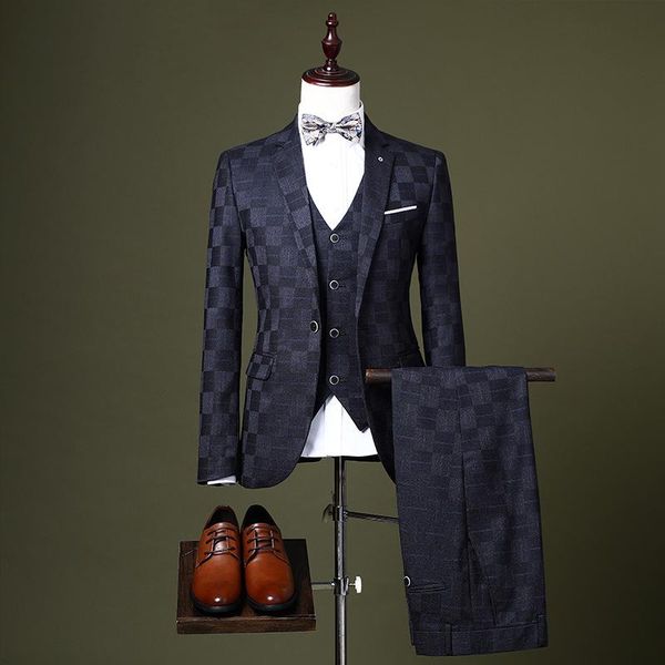 men's suits & blazers plaid suit groom wedding dress single-breasted slim thin vest jacket straight pants black 3-piece set high qualit, White;black
men's suits & blazers plaid suit groom wedding dress single-breasted slim thin vest jacket straight pants black 3-piece set high qualit, White;black