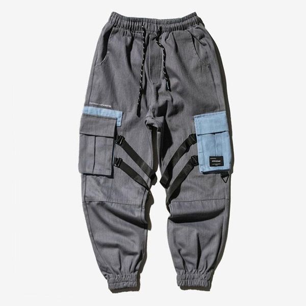 men's pants streetwear multi ribbon pockets cargo harem joggers sweatpants casual fashion elastic waist drawstring trousers male, Black
men's pants streetwear multi ribbon pockets cargo harem joggers sweatpants casual fashion elastic waist drawstring trousers male, Black