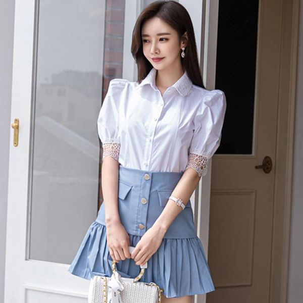 tees + skirts 2 pieces suit women autumn white single-breasted shirts and high waist pleated korean occupation sets two piece dress
tees + skirts 2 pieces suit women autumn white single-breasted shirts and high waist pleated korean occupation sets two piece dress