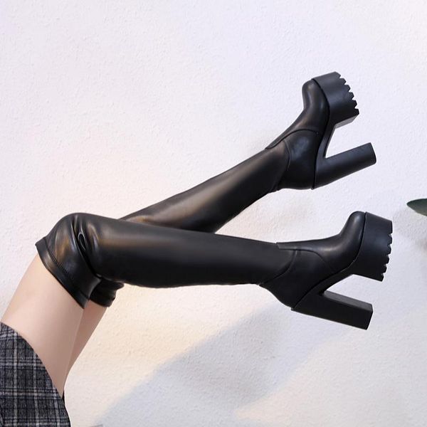 boots women 15cm thick over knee winter female high-heeled waterproof platform pu high square heels, Black
boots women 15cm thick over knee winter female high-heeled waterproof platform pu high square heels, Black