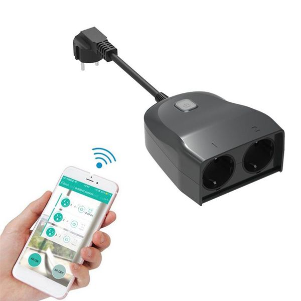 remote controlers outdoor smart plug wi-fi outlet with 2 sockets wireless control/timer by smartphone ip44 waterproof h-
remote controlers outdoor smart plug wi-fi outlet with 2 sockets wireless control/timer by smartphone ip44 waterproof h-