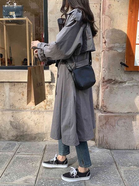 women's trench coats korean-style ins plus loose size jacket 2021 female casual autumn trench coat with belt, Tan;black
women's trench coats korean-style ins plus loose size jacket 2021 female casual autumn trench coat with belt, Tan;black
