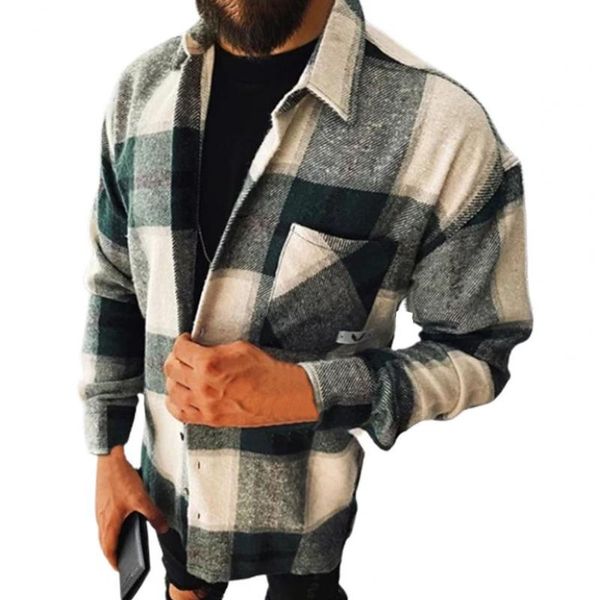 men's jackets plus size plaid printed men shirt coat long sleeve all-matched pocket turn-down collar male outerwear, Black;brown
men's jackets plus size plaid printed men shirt coat long sleeve all-matched pocket turn-down collar male outerwear, Black;brown
